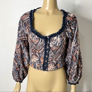 Free People Women’s NWOT Size Small Dare Me Velvet Blouse
